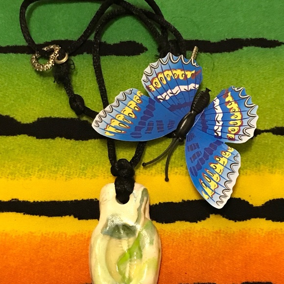 Ceramic One of a Kind Handmade Vintage Rare Unique Boho Necklace - Picture 5 of 16